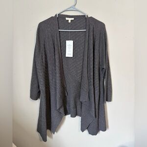 NWT Eileen Fisher Linen Cotton Slub Stitch Mix Boxy Cardigan Size M